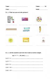 English Worksheet: English test for young learners