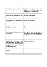 English worksheet: At the doctor