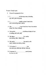 English worksheet: Present simple quiz