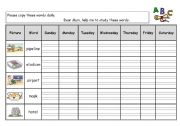 English worksheet: Copying words