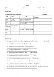 English Worksheet: Test for tenses