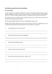 English Worksheet: read the story and answer following questions