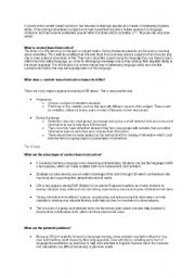 English Worksheet: content based instruction