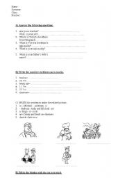 English worksheet: EASY QUIZ 6