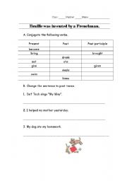 English worksheet: Past Participle - Writing Practice