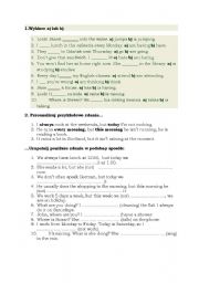 English Worksheet: present simple vs. present continuous