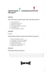 English worksheet: Punctuations