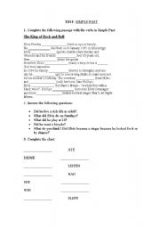 English Worksheet: Simple Past Test