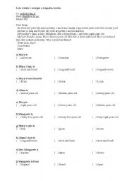 English worksheet: reading