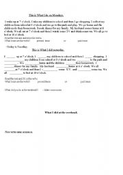 English Worksheet: what i do on mondays