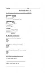 English worksheet: basic level printable worksheet