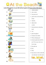 English Worksheet: What can you do at the beach? - Ability and inability in the present.
