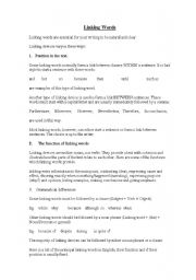 English Worksheet: Linking Words 