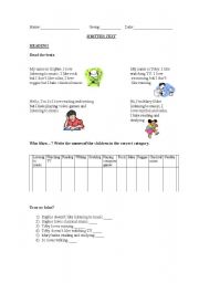 English worksheet: Test for First Form 