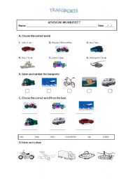 Transports Revision Worksheet