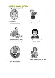 English Worksheet: Worksheet- Introduce My Family