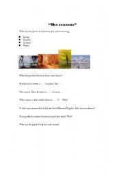 English Worksheet: The seasons