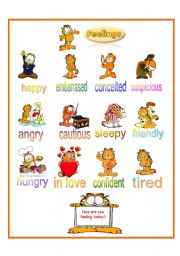 Feelings according to Garfield
