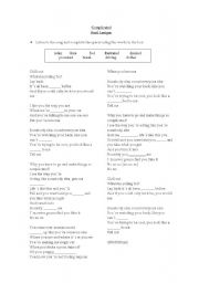 English worksheet: Complicated Avril Lavigne