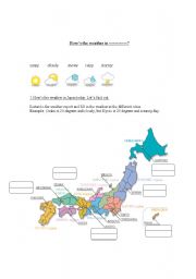 English worksheet: Hows the weather in Kyoto?