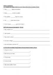 English worksheet: SIMPLE PRESENT AND SIMPLE PAST