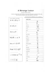 English Worksheet: strange letter