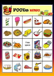 ESL - English PowerPoints: Foods bingo