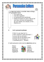 persuasive letters esl worksheet by maltese primary teacher