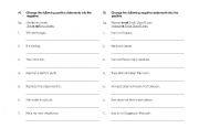 English Worksheet: Positive and Negative Statements