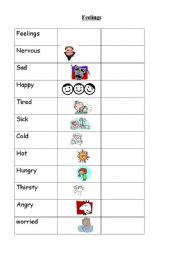 English worksheet: actions and feelings (dialogue at the end)