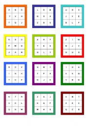 Interactive alphabet bingo