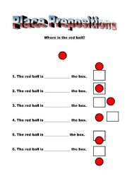 English Worksheet: Place prepositions