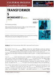 English Worksheet: Transformers 2