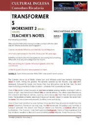 Transformers 2 Teachers notes