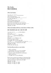 English Worksheet: Revolution (The Beatles)