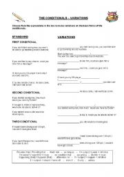 English Worksheet: Conditional Sentences: Variations