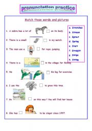 English Worksheet: Pronunciation practice