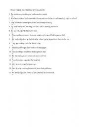 English Worksheet: turn into passive