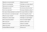 English worksheet: basic questions
