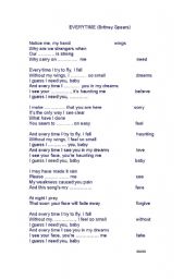 English Worksheet: song 