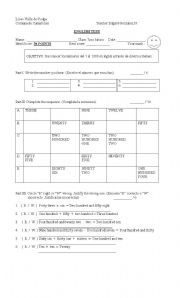 English Worksheet: Test of numbers