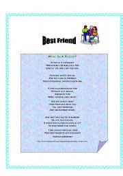 English worksheet: Best friend