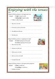 English worksheet: Practicing the tenses
