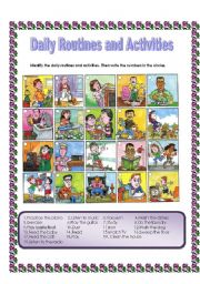Daily routines and activities- Label the pictures + ANSWER KEY(18.08.08) -PART 1