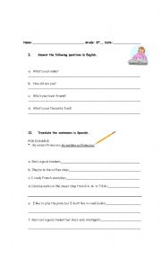 English Worksheet: Verb To be Simple Present and Simple Past