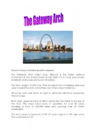 English Worksheet: the Gateway Arch in St Louis (USA)