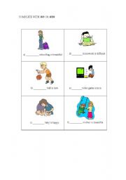 English Worksheet: His / Her