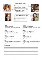 English Worksheet: Describing flavours