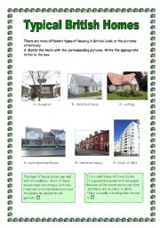 English Worksheet: Typical British Homes (22.08.08)