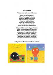 English worksheet: color man